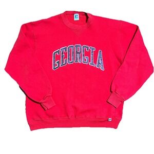 Vtg Russell Athletic Georgia Bulldogs Football Sweatshirt Mens L 90s Made In USA
